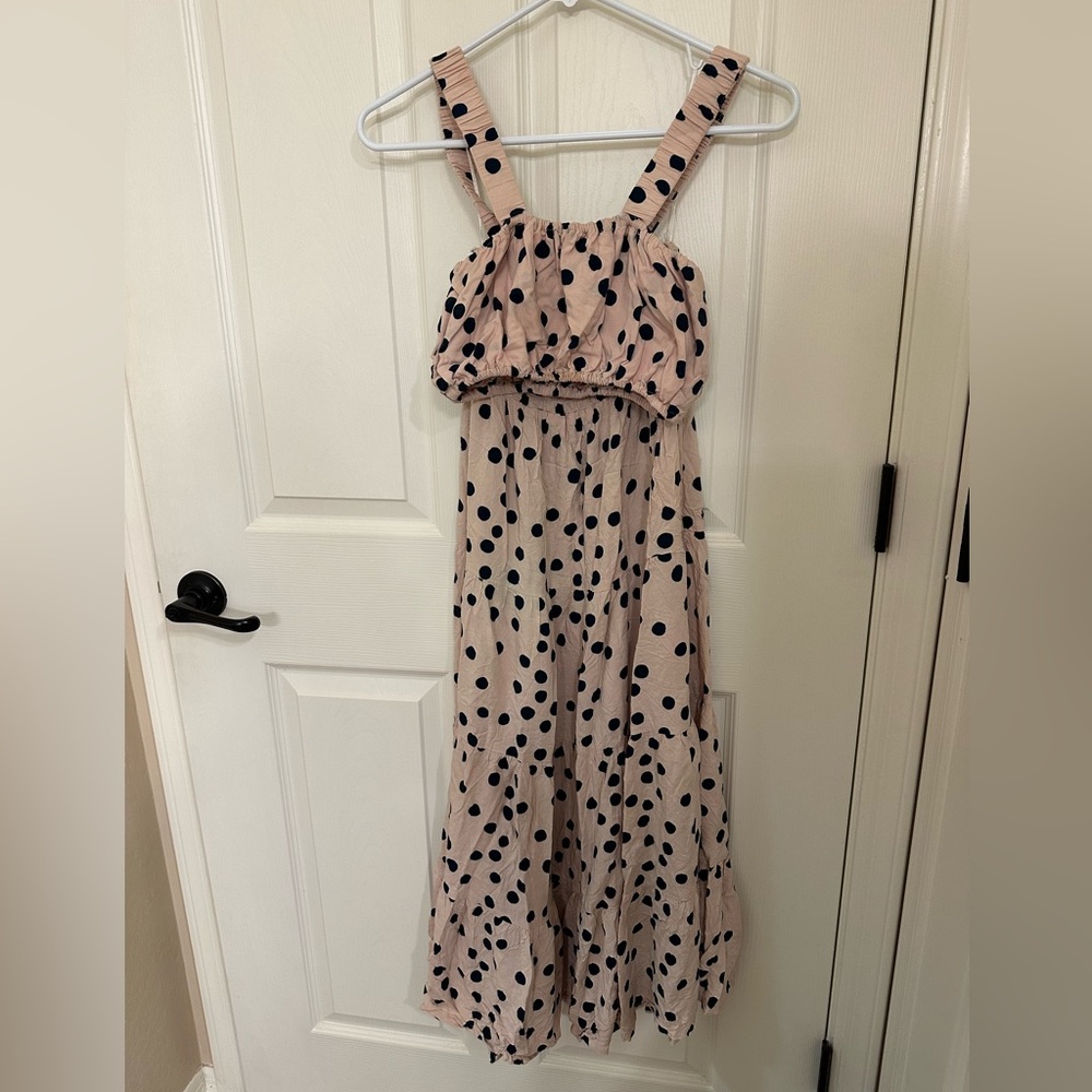 Alia Blue two piece (Coco top) and (Emilie skirt) polka dot set